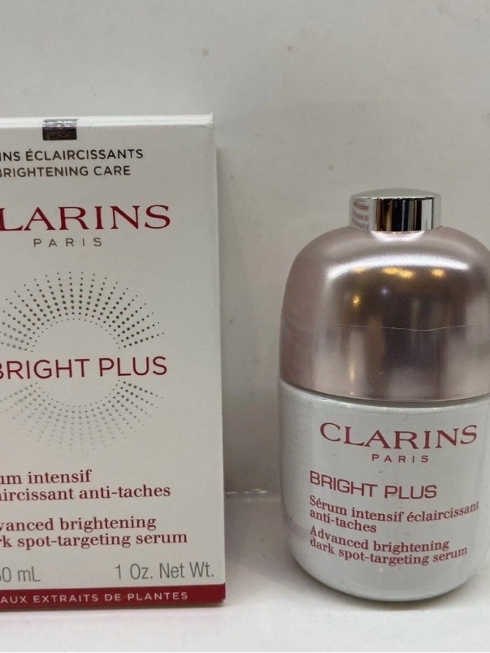 Clarins Bright Plus Advanced Brightening Serum - Pearl Pink & White
